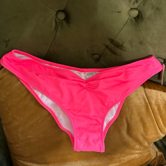NWT Victoria’s Secret Pink Neon Pink Cheeky Swim Bottoms - Picture 1 of 10
